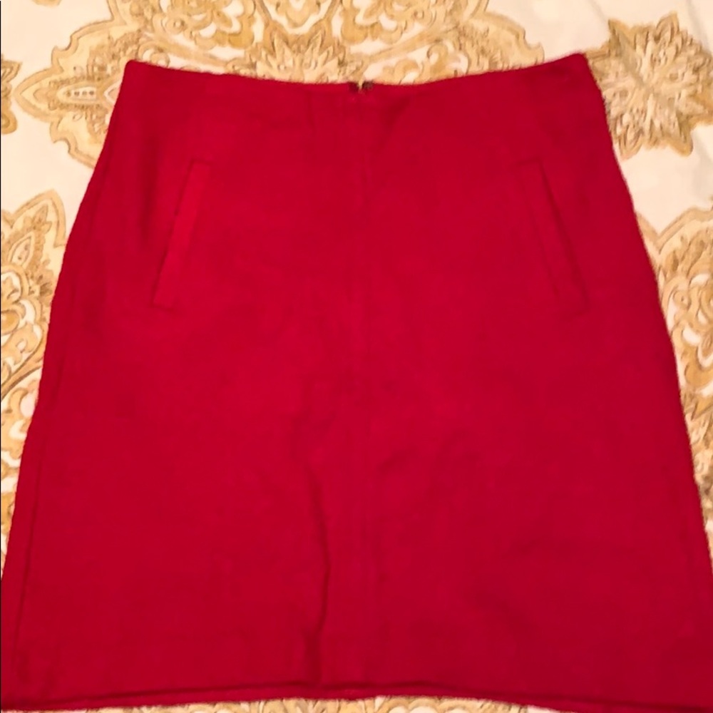 Ann Taylor Loft Red A-Line Wool Skirt